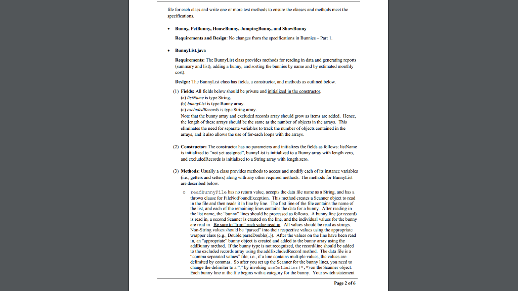  file for cach class and write one or more test methods