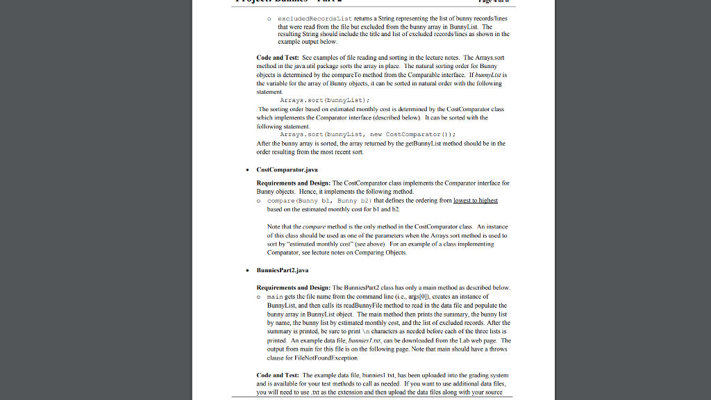 JumpingBunny, and ShowBunny Requirements and Design: No changes from the specifications in