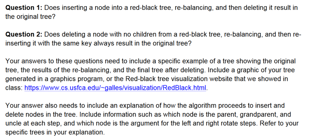 Please use C++, thank you! Question 1: Does inserting a node into