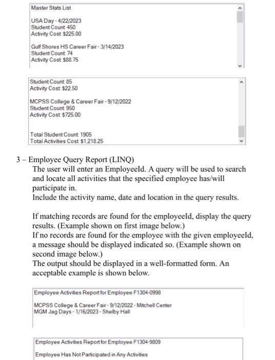 each record: Employee Id - String (S1304-0997) - First letter S (staff),