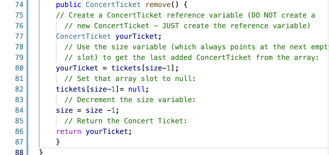  I am trying to implement and test a method to remove