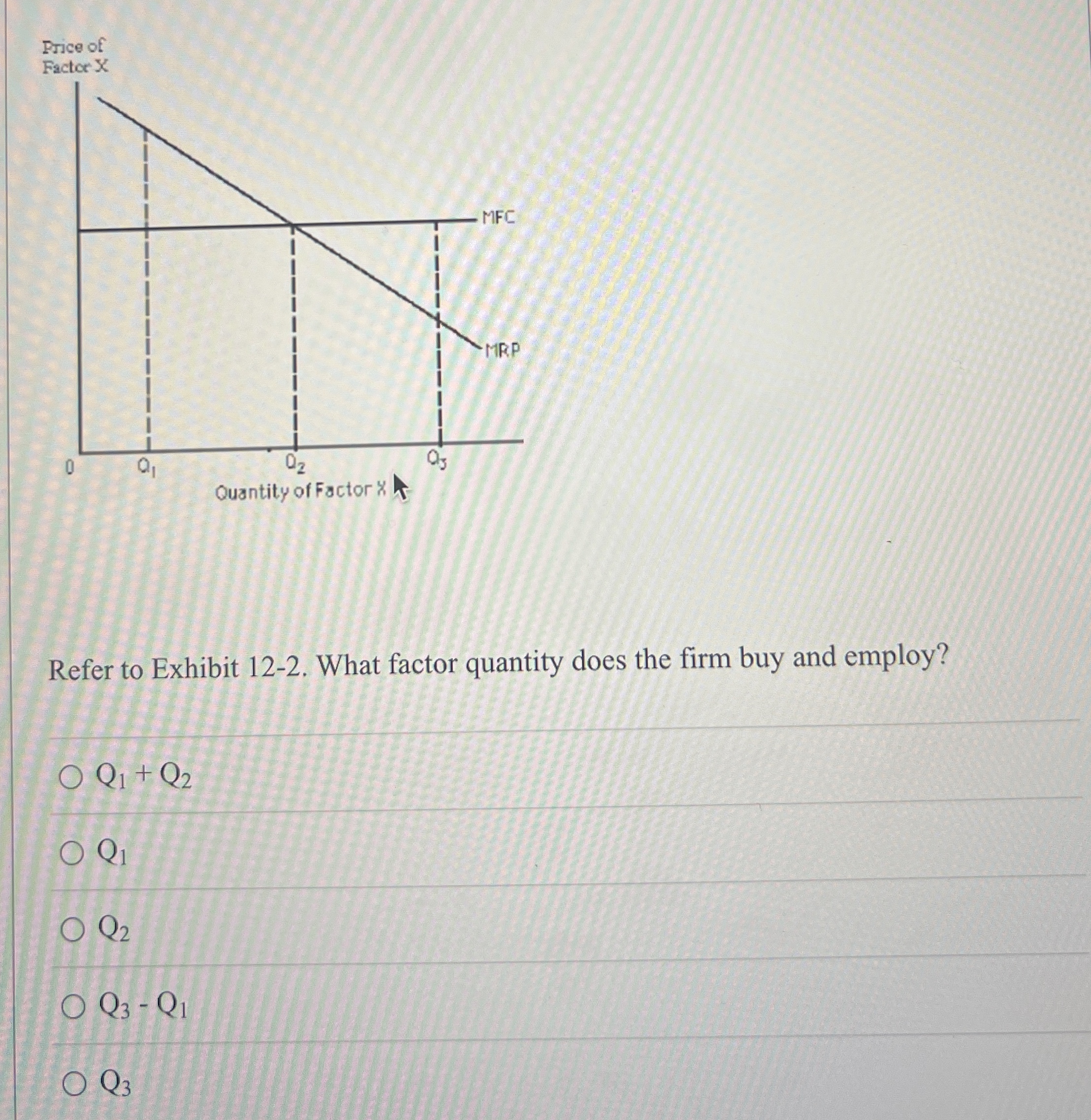  Refer to Exhibit 12-2. What factor quantity does the firm buy