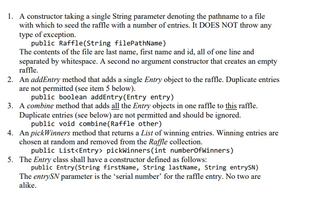 Java BagList ADT. Write an example class by writing / completing all