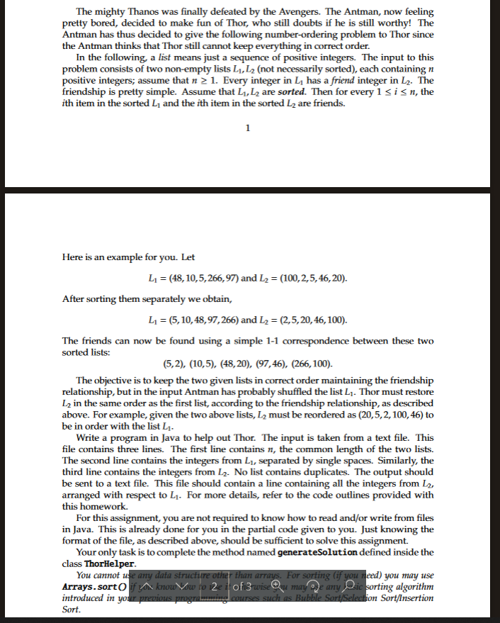 Programing Java package hw1; // do not change this package name import