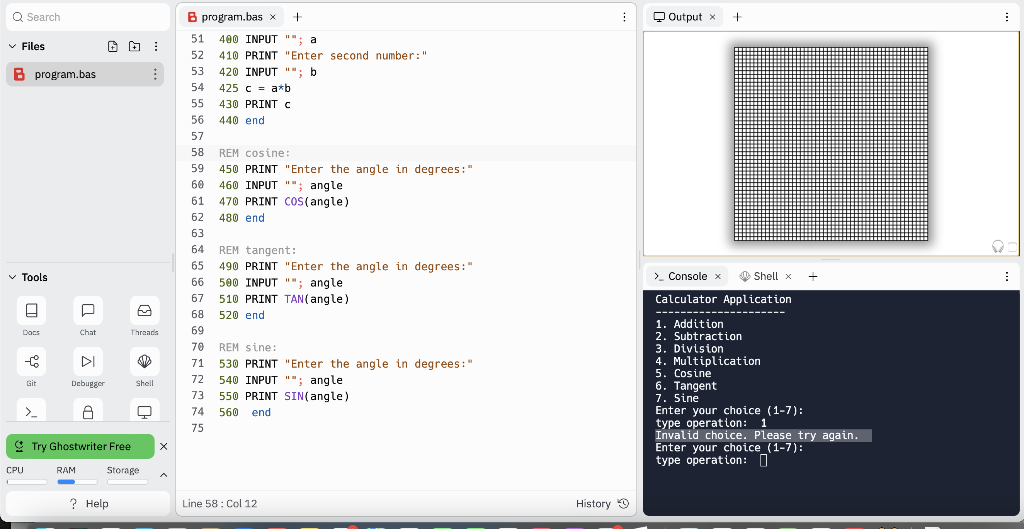 in vintage basic language I am receiving a error when compiling. It