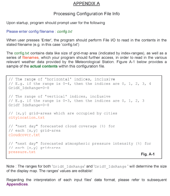 C++ Programing APPENDIX A Processing Configuration File Info Upon startup, program should