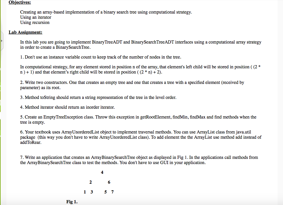  /** * BinarySearchTreeADT defines the interface to a binary search tree.