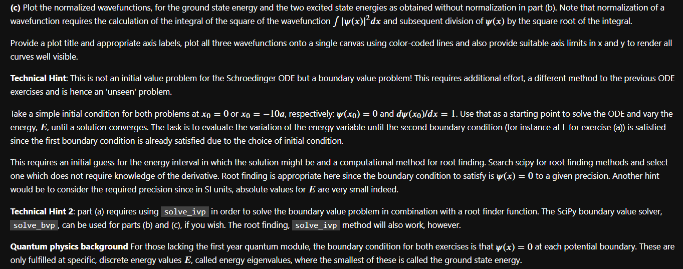 particle with wave function (x) and energy E : 2m2dx2d2(x)+V(x)(x)=E(x). Values for