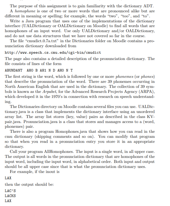  Given files: public interface Dictionary { public void clear(); public void