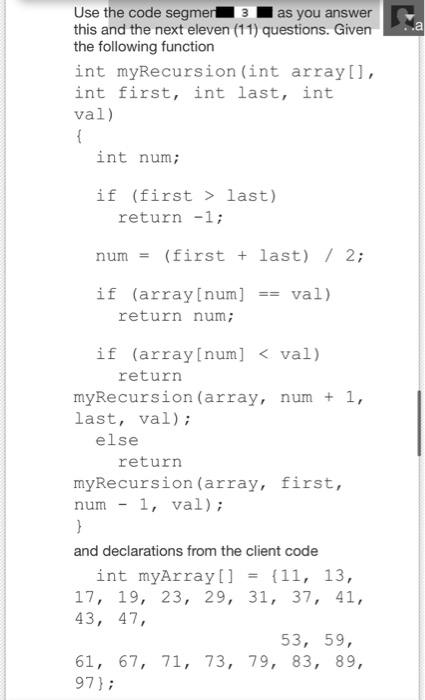  Use the code segmer3 as you answer this and the next