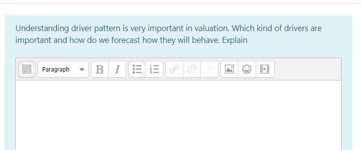 please Understanding driver pattern is very important in valuation. Which kind of