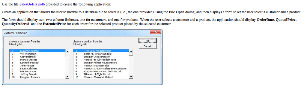 Need help writing VBA code to do the following: ----> SlesOrders.mdb contains: