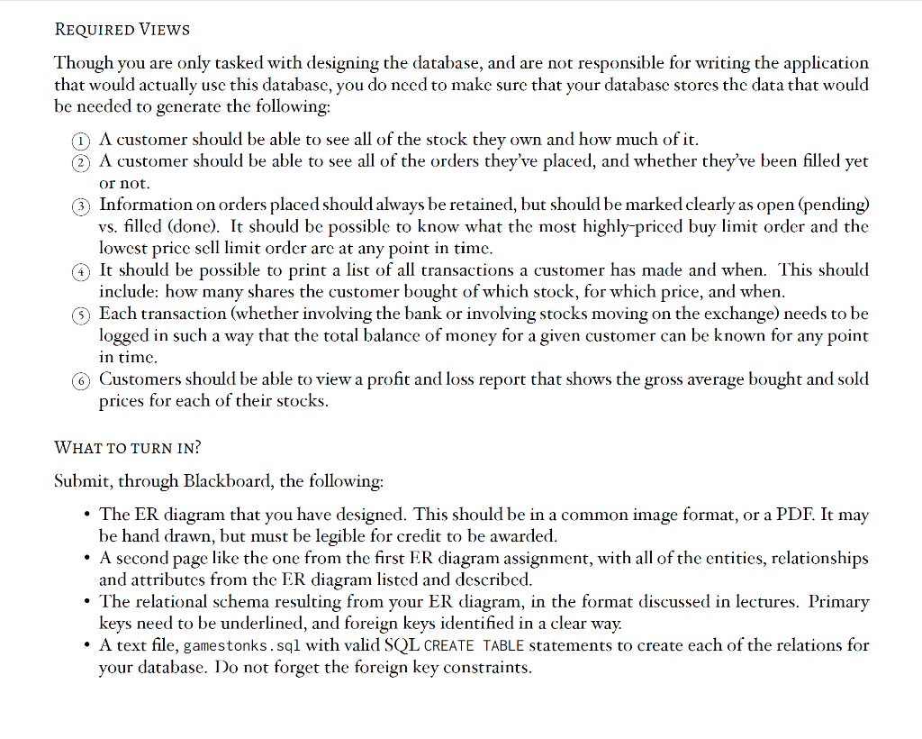 For this assignment, you will be making another ER diagram modeling the