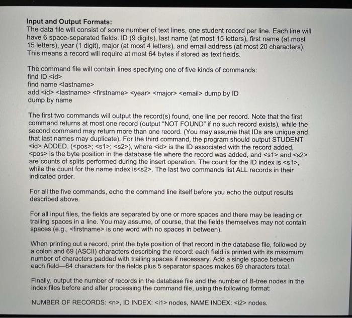 Using B-Trees An index is a file that facilitates insert, delete, and