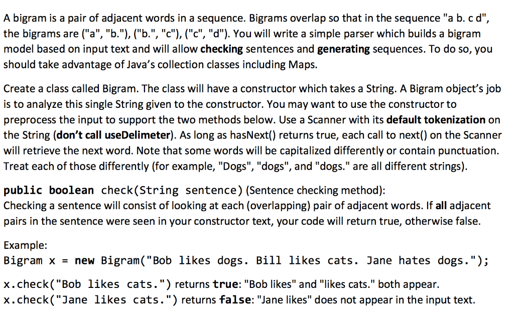 Write the method public boolean check which takes a string argument. A