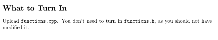 the functions.cpp Lab 2: Functions For this lab, you will use the