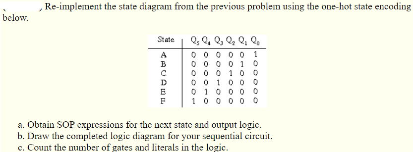  , Re-implement the state diagram from the previous problem using the