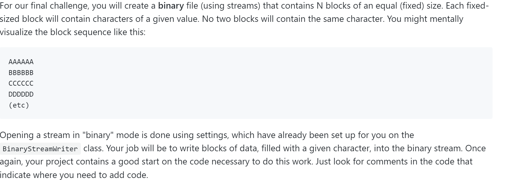 For this problem, using the following template For our final challenge, you