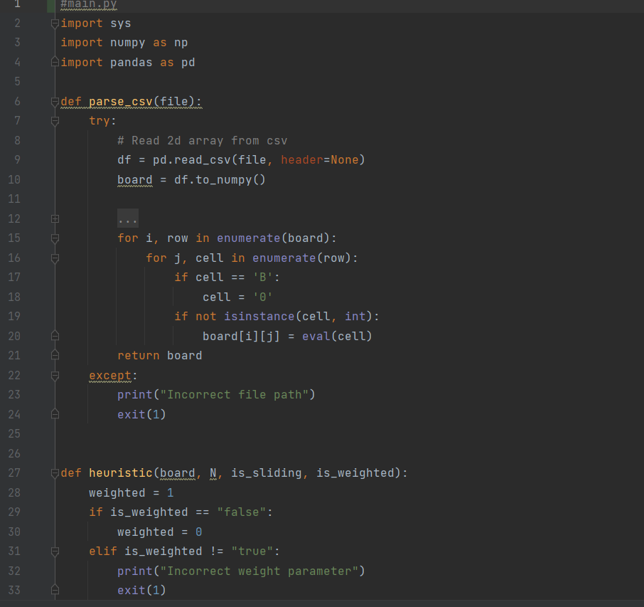Modify the code in the hill_climbing file. The main.py is just for