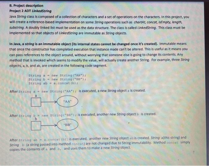 i really need some help for this question. B. Project description Project