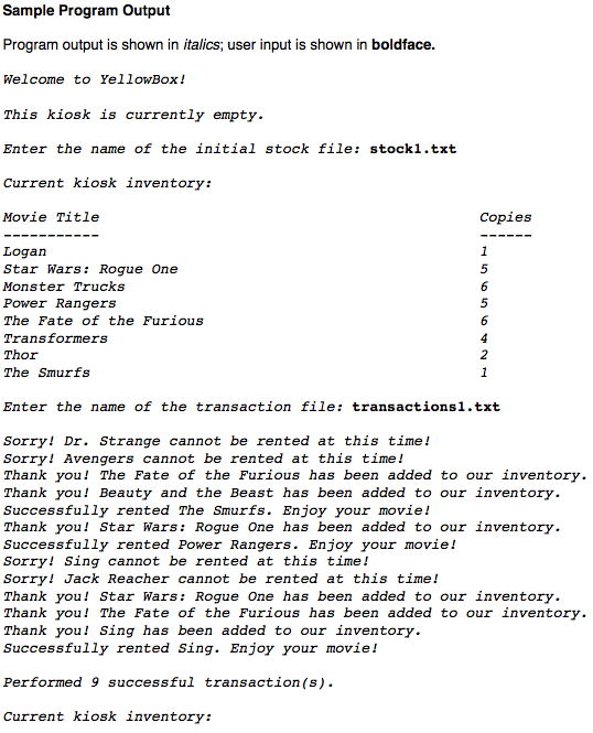 want the solution. THANK YOU! YELLOWBOX SAMPLE CODE: #include #include /* The