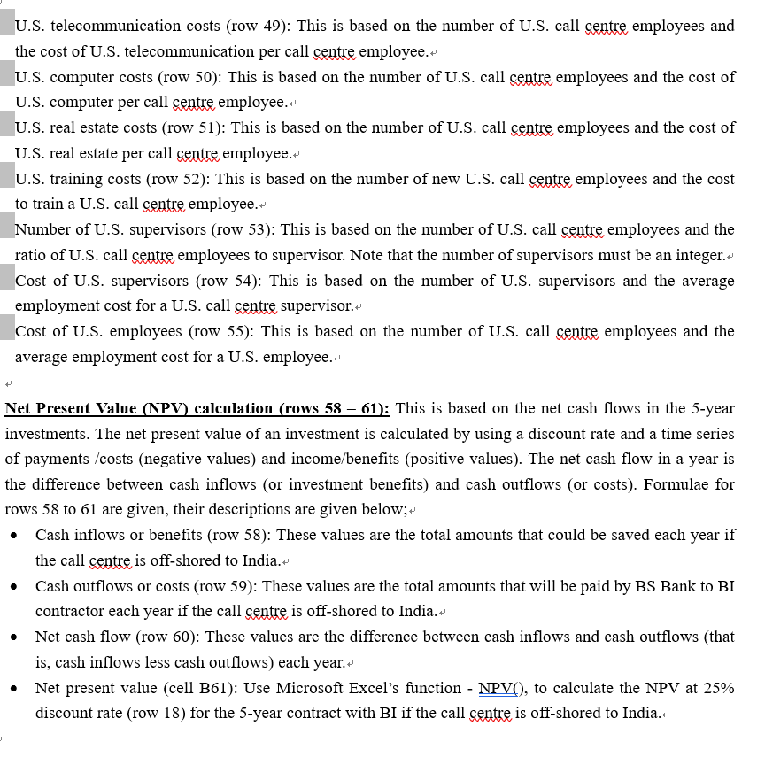 write the Excel formula for cells marked with "Copy & paste. Label