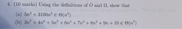  Can you answer a) and b)? 4. (10 marks) Using the