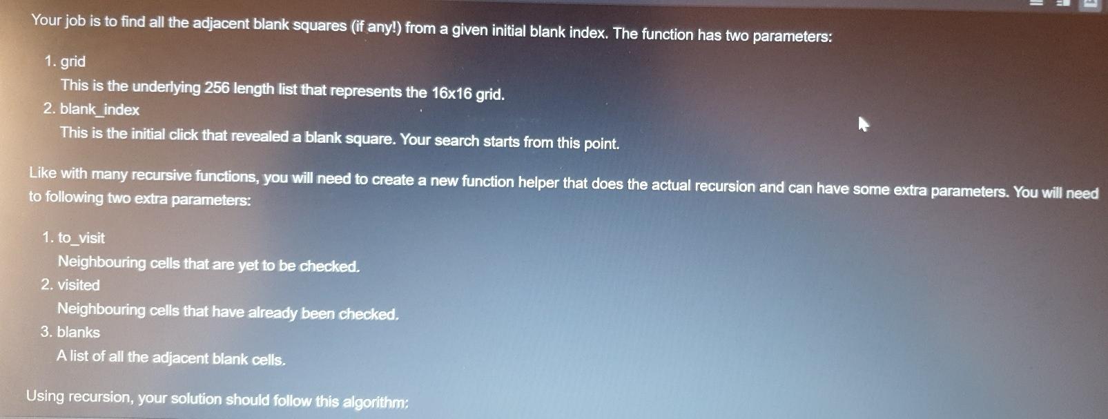 Your job is to complete all the incomplete functions in game_logic.py .