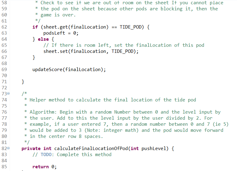 won if score is> 10 at the end. 2 (10 points) Program