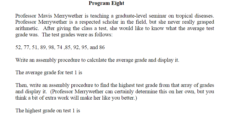 please do this in assembly language for x86 using c++ thank you!!