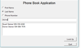  Python to be used. Thanks Phone Book Application Fest Name Last
