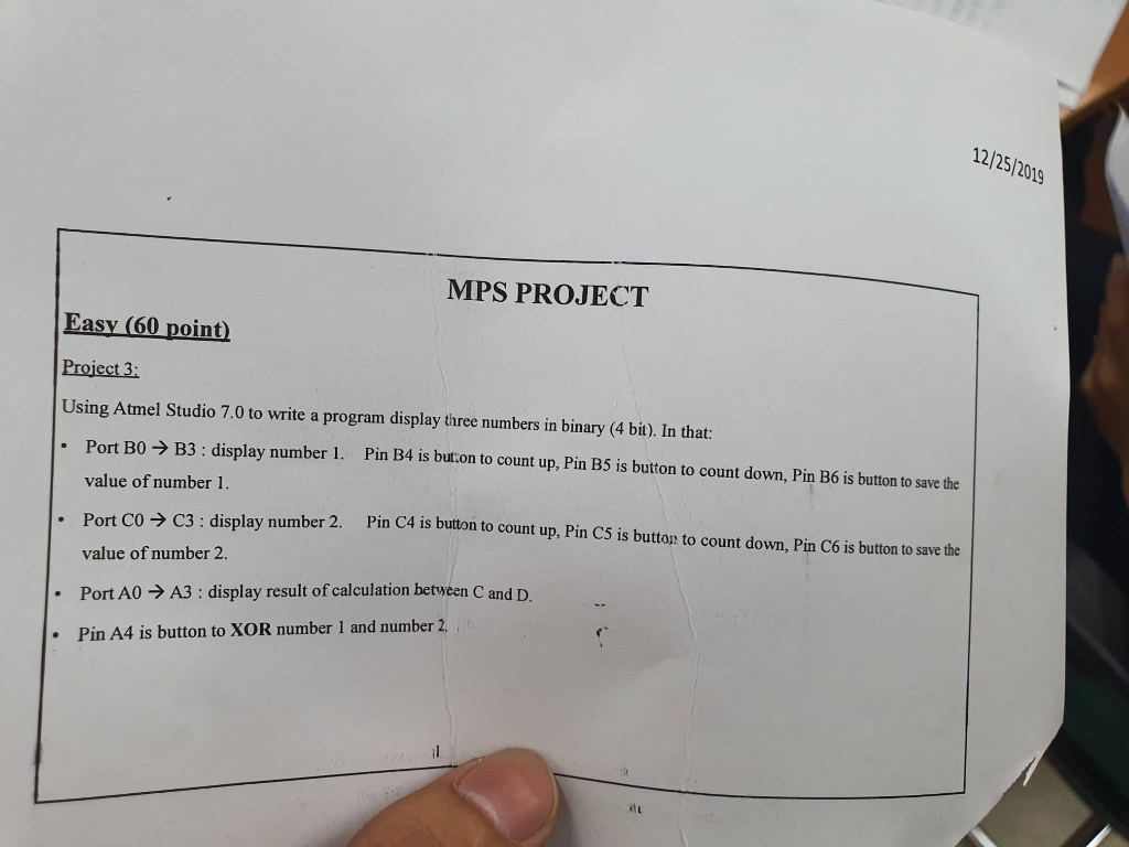 Using The Atmel 7.0 to write a program below : Using C