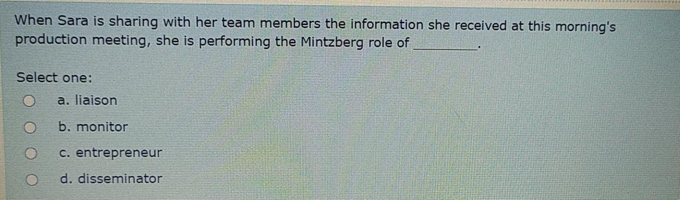 organising, directing, and controlling d. planning, organising, commanding, and coordinating When Sara