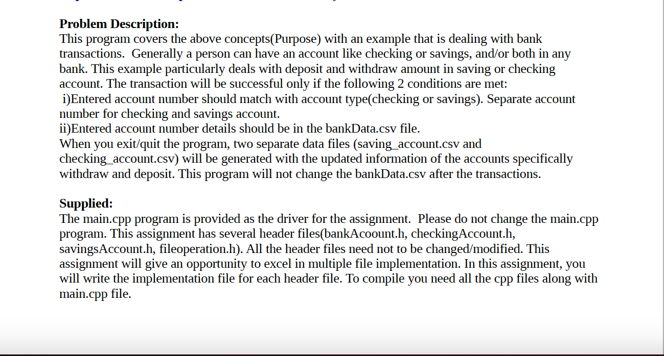 Problem Description: This program covers the above concepts(Purpose) with an example