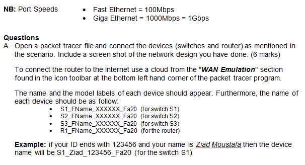 use of configuration commands. The parts can be answered independently. Read carefully