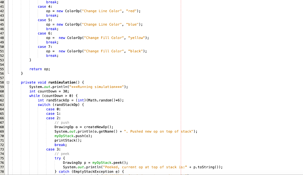 modify the createNewOp method so that there are three more switch cases