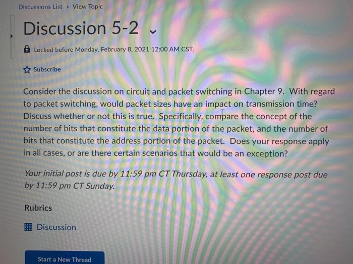  Discussions List View Topic Discussion 5-2 v & Locked before Monday,