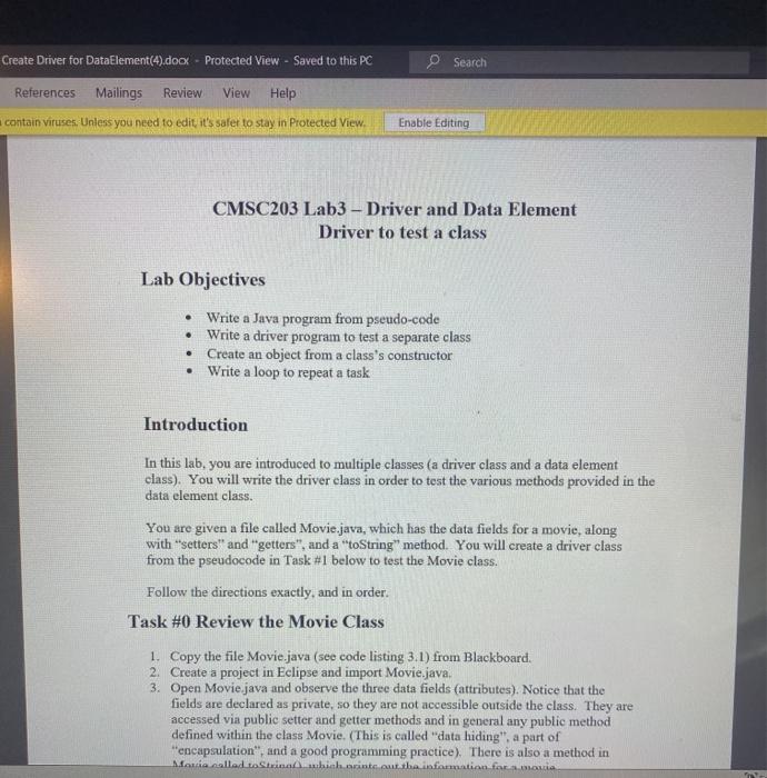  Create Driver for DataElement(4).docx - Protected View - Saved to this