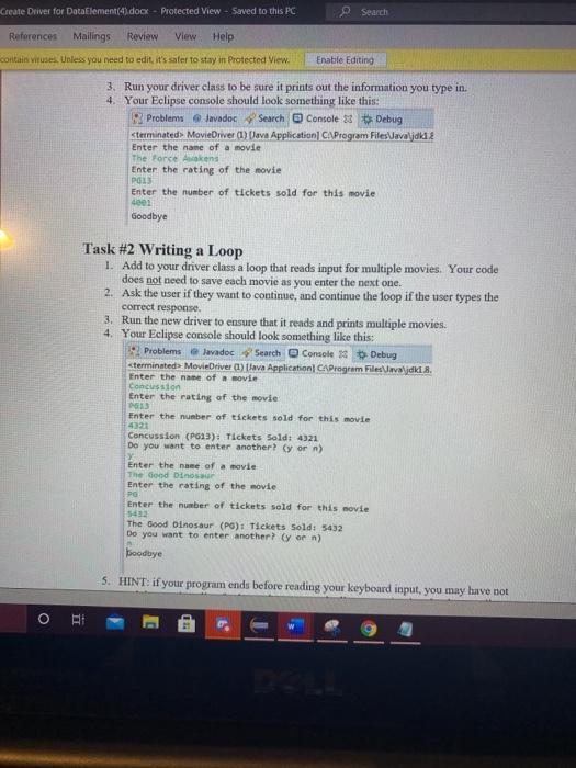 CMSC203 Lab3 - Driver and Data Element Driver to test a class