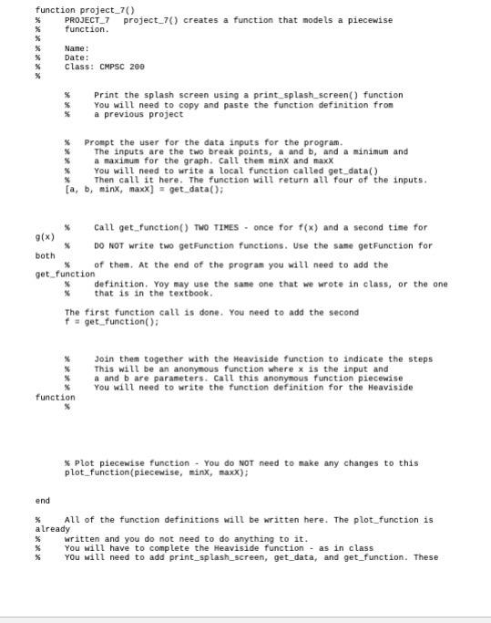 that format. Thank you so much!! Objective Using MatLab Relational Operators. Project