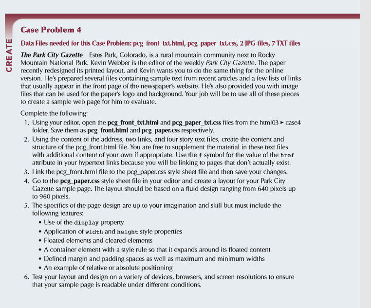 Need help with Tutorial 3 Case Problem 4 from New Perspectives HTML