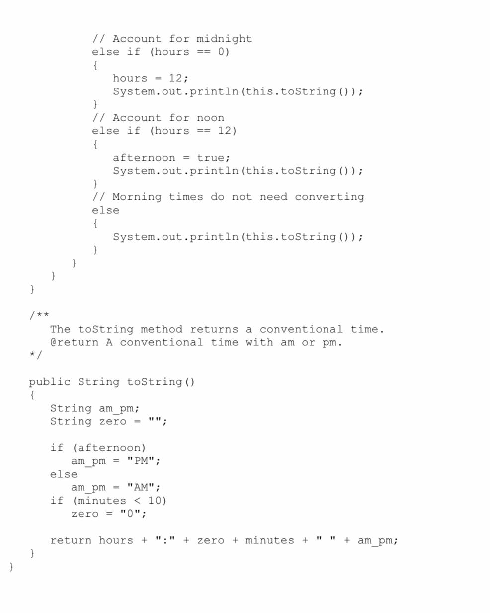 hours). The program will convert and display the equivalent conventional time (12