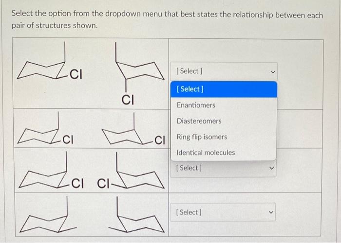  Select the option from the dropdown menu that best states the