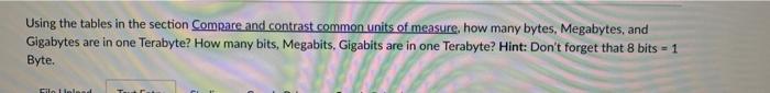  Using the tables in the section Compare and contrast common units