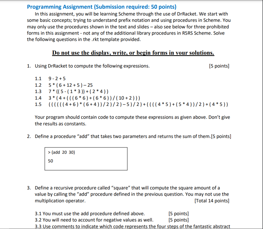  Programming Assignment (Submission required: 50 points) In this assignment, you will