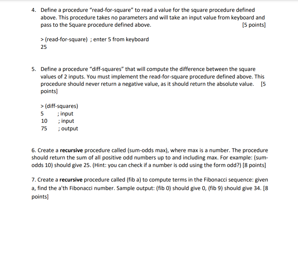 basic concepts; trying to understand prefix notation and using procedures in Scheme.
