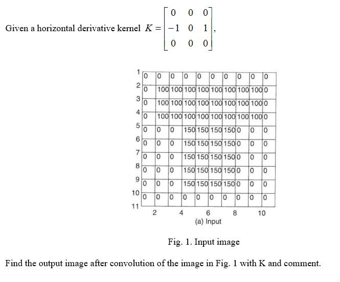  Given a horizontal derivative kernel K = [0 0 0 -1