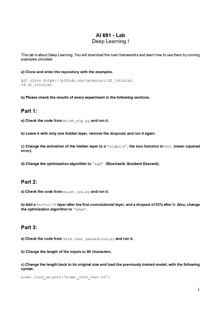 I want the solution in Python language Part 1: a) Check the