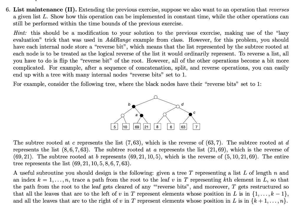 Java or Python works for this 6. List maintenance (II). Extending the