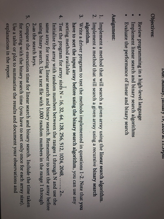  please use java to solve that. Due: Sundy, January 17, 2020